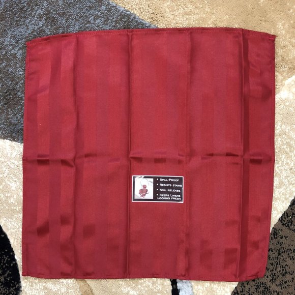 4 Chateau Red Stripe Micro-Fiber Dinner Napkins - Picture 4 of 8